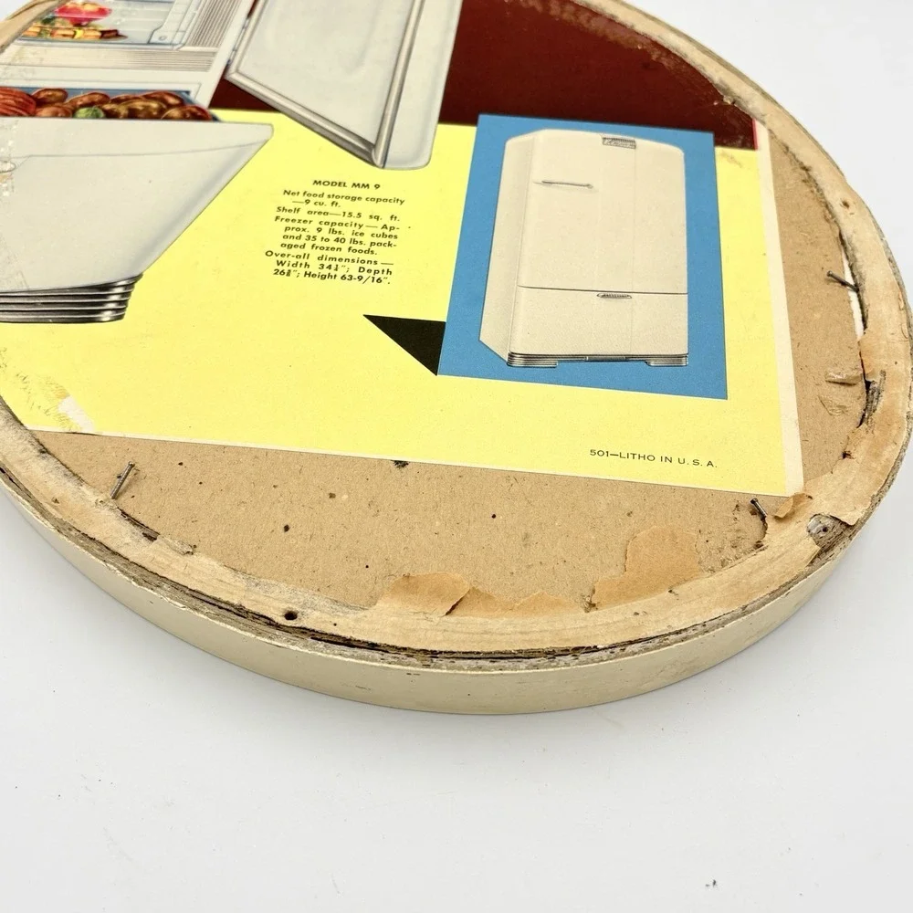 Vintage Oval Cream Gold Painted Wood Picture Frame & Glass 15x10